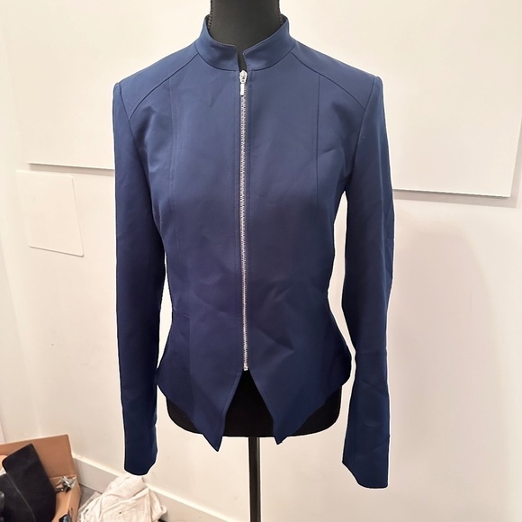 Beautiful fitted jacket-blazer blue with zipper woman size 6 from Tristan - Picture 1 of 5